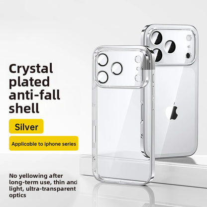 Clear Plating Case For Iphone 17 Pro & Pro Max – Shockproof Transparent TPU Cover With Lens Protector & Plating Bumper