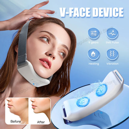 Vibration Chin-Up V Face Massager - EMS Double Chin Remover & V-Line Lifting Beauty Device
