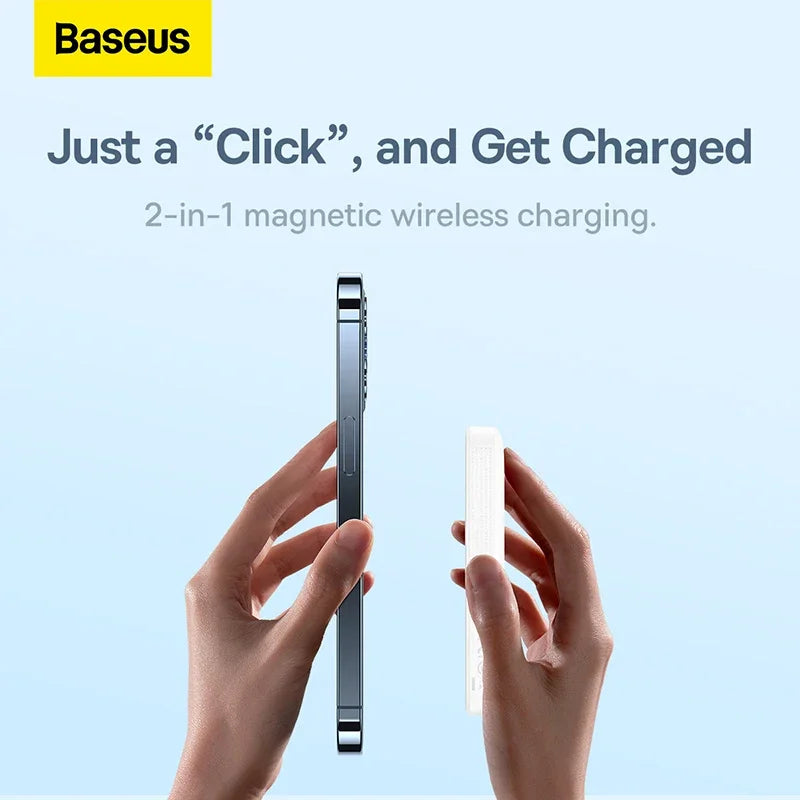 BASEUS 20W Magnetic Power Bank - 6000mAh Wireless Charger for iPhone 14/13/12 Pro Mini