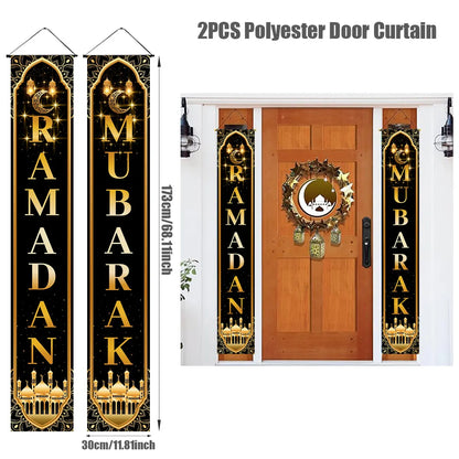 Eid Mubarak Door Banner – Ramadan Decoration 2025 for Home & Porch