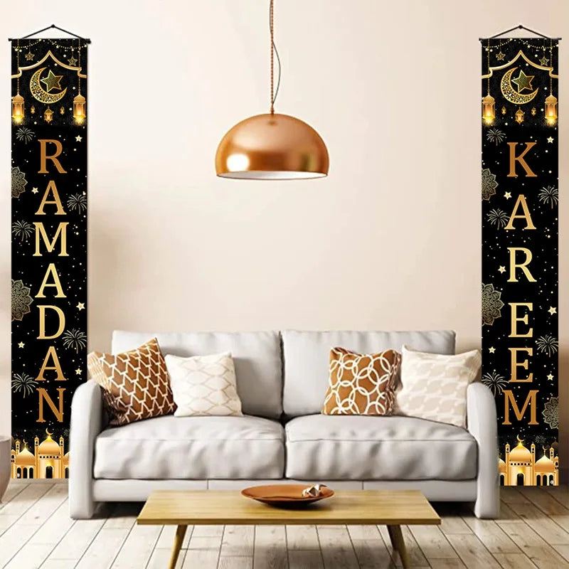 Eid Mubarak Door Banner – Ramadan Decoration 2025 for Home & Porch