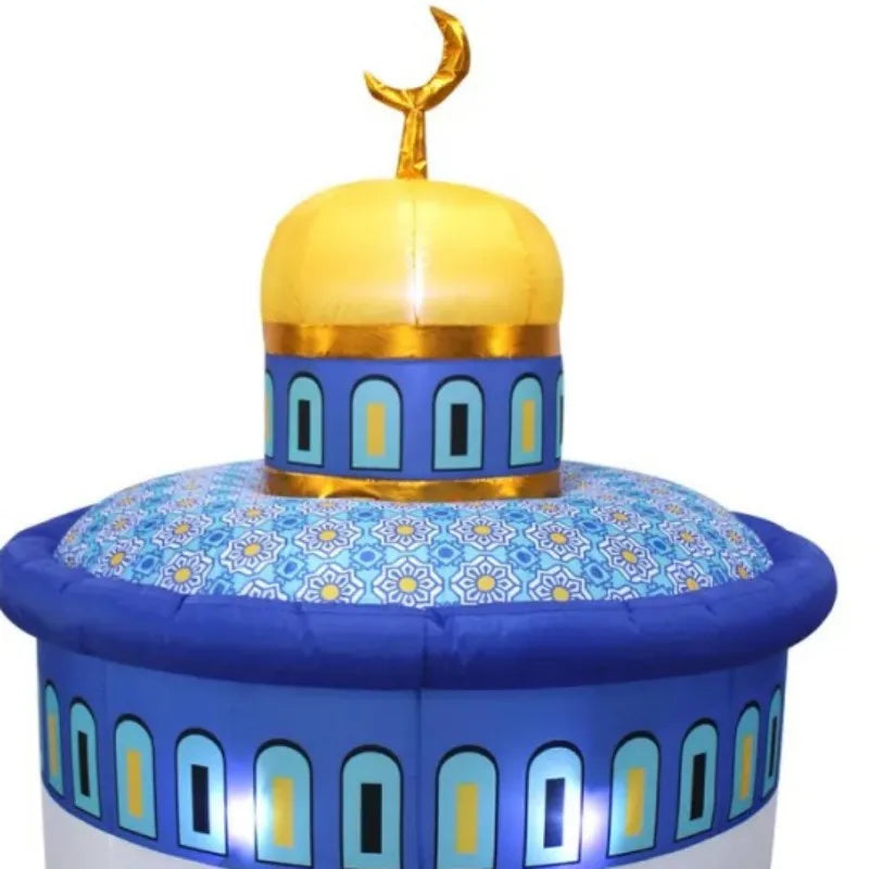 Inflatable Moon Castle Ramadan Decoration with LED Lights – Outdoor EID Mubarak Yard Prop 2024