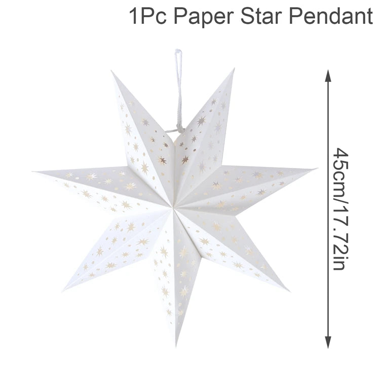 Eid Mubarak Hollow Star Pendant – Ramadan Home Decor 2025