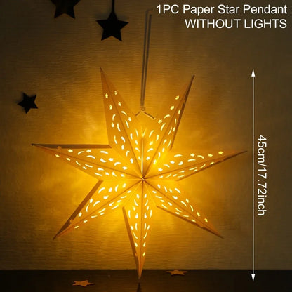 Eid Mubarak Hollow Star Pendant – Ramadan Home Decor 2025