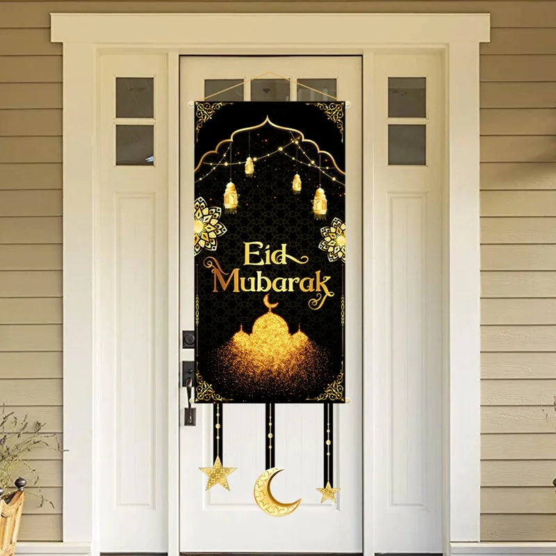 Eid Mubarak Hanging Flag Banner 2024 – Ramadan Kareem Door Decoration