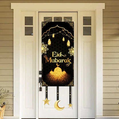 Eid Mubarak Hanging Flag Banner 2024 – Ramadan Kareem Door Decoration