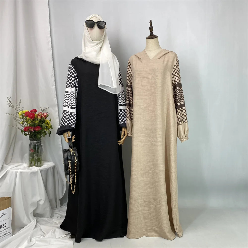 Ramadan Hooded Abaya Dress For Women – Modest Turkey Kaftan Islamic Hijab Robe Dubai Style