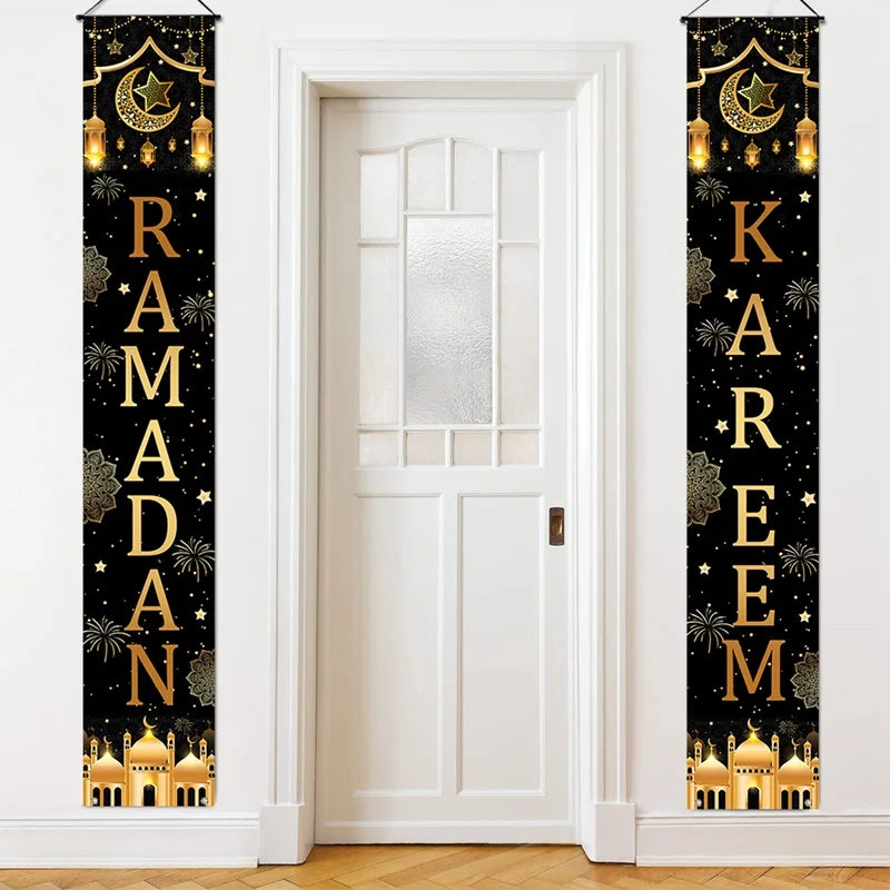 Eid Mubarak Door Banner – Ramadan Decoration 2025 for Home & Porch