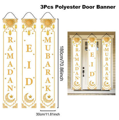 Eid Mubarak Door Banner – Ramadan Decoration 2025 for Home & Porch
