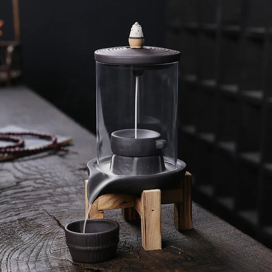 Purple Sand Backflow Incense Burner – Indoor Aroma Diffuser & Decorative Craft