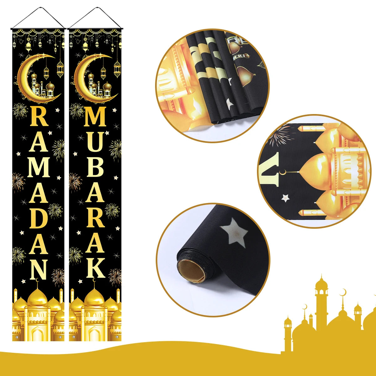 Eid Mubarak Door Banner – Ramadan Decoration 2025 for Home & Porch