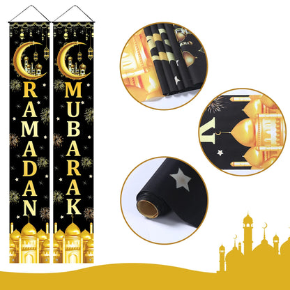 Eid Mubarak Door Banner – Ramadan Decoration 2025 for Home & Porch
