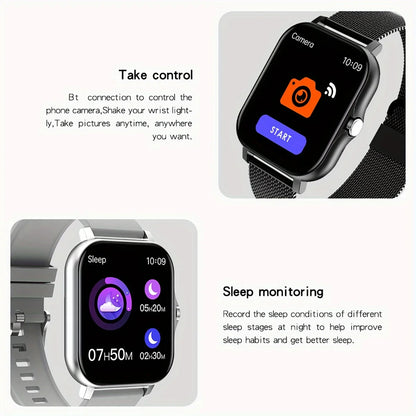 2024 Smartwatch for Men & Women – Full Touch Screen, Fitness Tracker, BT Call, Waterproof Sports Watch