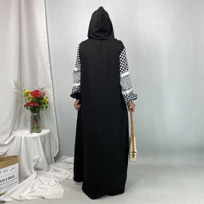 Ramadan Hooded Abaya Dress For Women – Modest Turkey Kaftan Islamic Hijab Robe Dubai Style