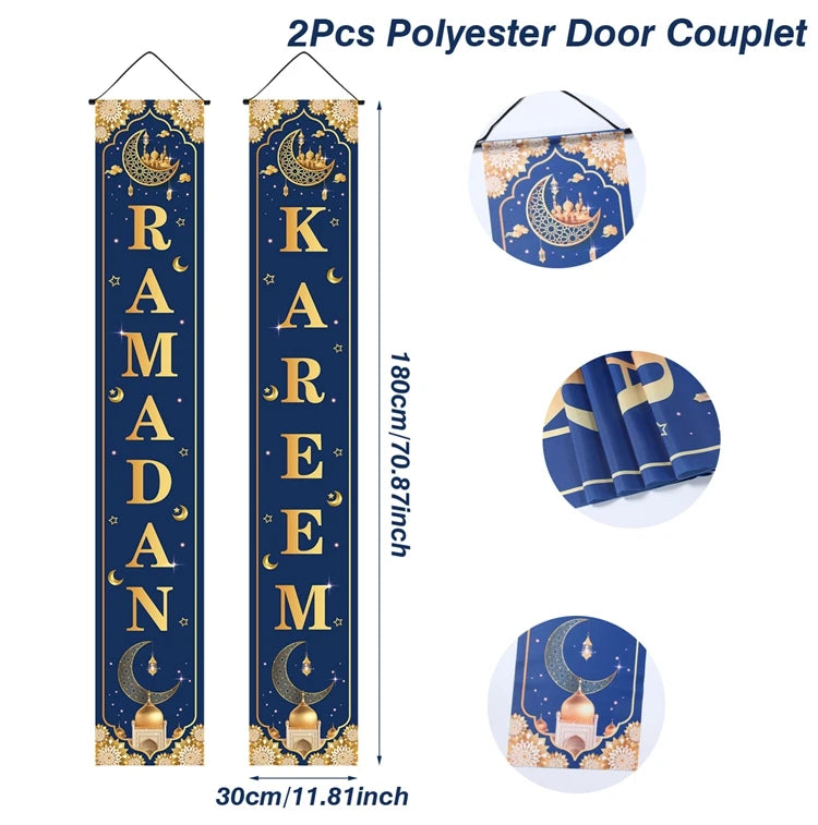 Eid Mubarak Door Banner – Ramadan Decoration 2025 for Home & Porch