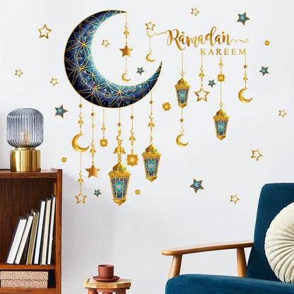 2024 Ramadan Kareem Wall Stickers – Moon & Star Eid Mubarak Decorations