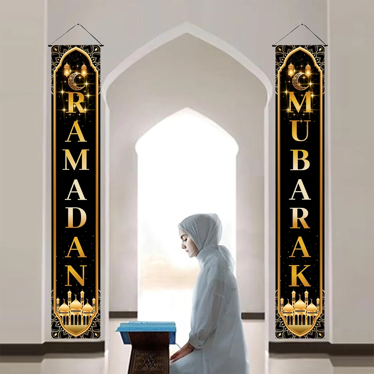 Eid Mubarak Door Banner – Ramadan Decoration 2025 for Home & Porch