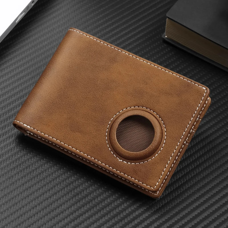 Geruola Men's Slim Rfid Blocking Carbon Fiber Wallet With Airtag Holder – Minimalist Bifold Front Pocket Card Holder