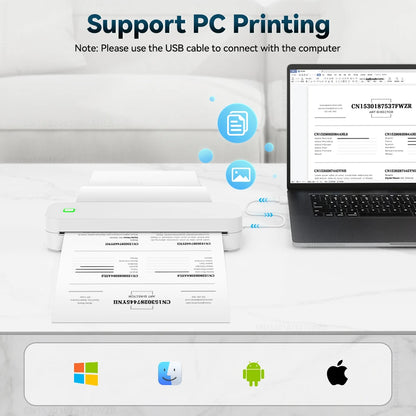 Portable A4 Inkless Bluetooth Thermal Printer - Wireless Document & Tattoo Stencil Printer
