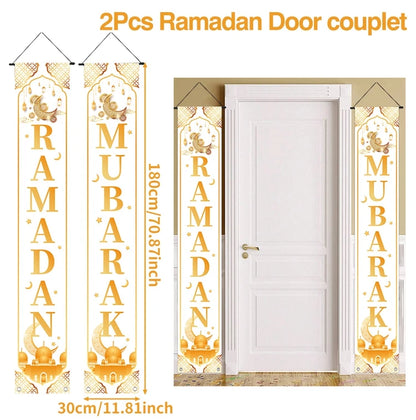 Eid Mubarak Door Banner – Ramadan Decoration 2025 for Home & Porch