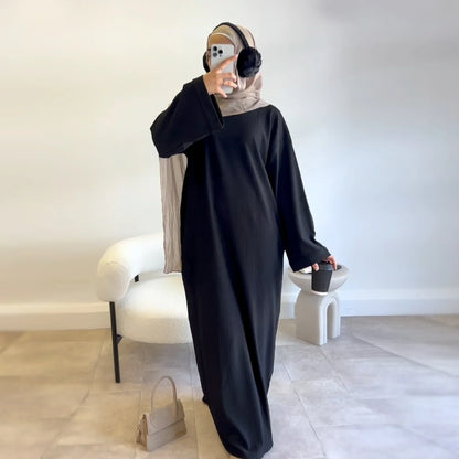 Warm Arabic Corduroy Abaya Dress For Women – Modest Winter Islamic Clothing, Ramadan & Eid Dubai Style Robe