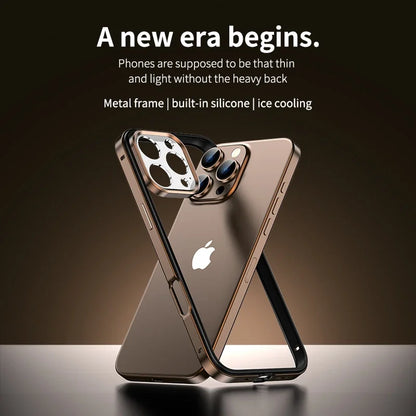 Metal Frame Bumper Case for iPhone 16/15 Pro Max - Shockproof Lens Protection