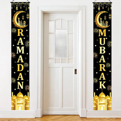 Eid Mubarak Door Banner – Ramadan Decoration 2025 for Home & Porch