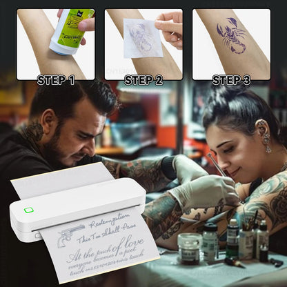 Portable A4 Inkless Bluetooth Thermal Printer - Wireless Document & Tattoo Stencil Printer