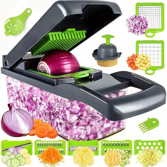 14-in-1 Multifunctional Vegetable Chopper & Slicer – Stainless Steel Food Grater for Easy Food Prep
