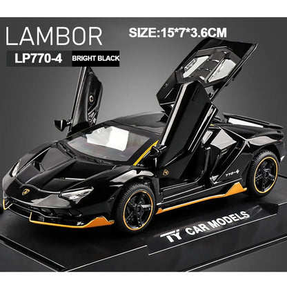 1/32 Lambor Lp770 Diecast Alloy Car Model – Pull Back, Light & Sound, Toys For Kids And Collectors