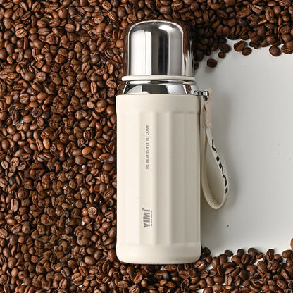 Stainless Steel Roman Column Vacuum Flask - Outdoor Coffee & Water Cup