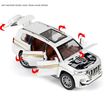 Diecast Escalade / Prado Model Car – Alloy Toy With Sound, Light, Opening Doors & Pull Back Function