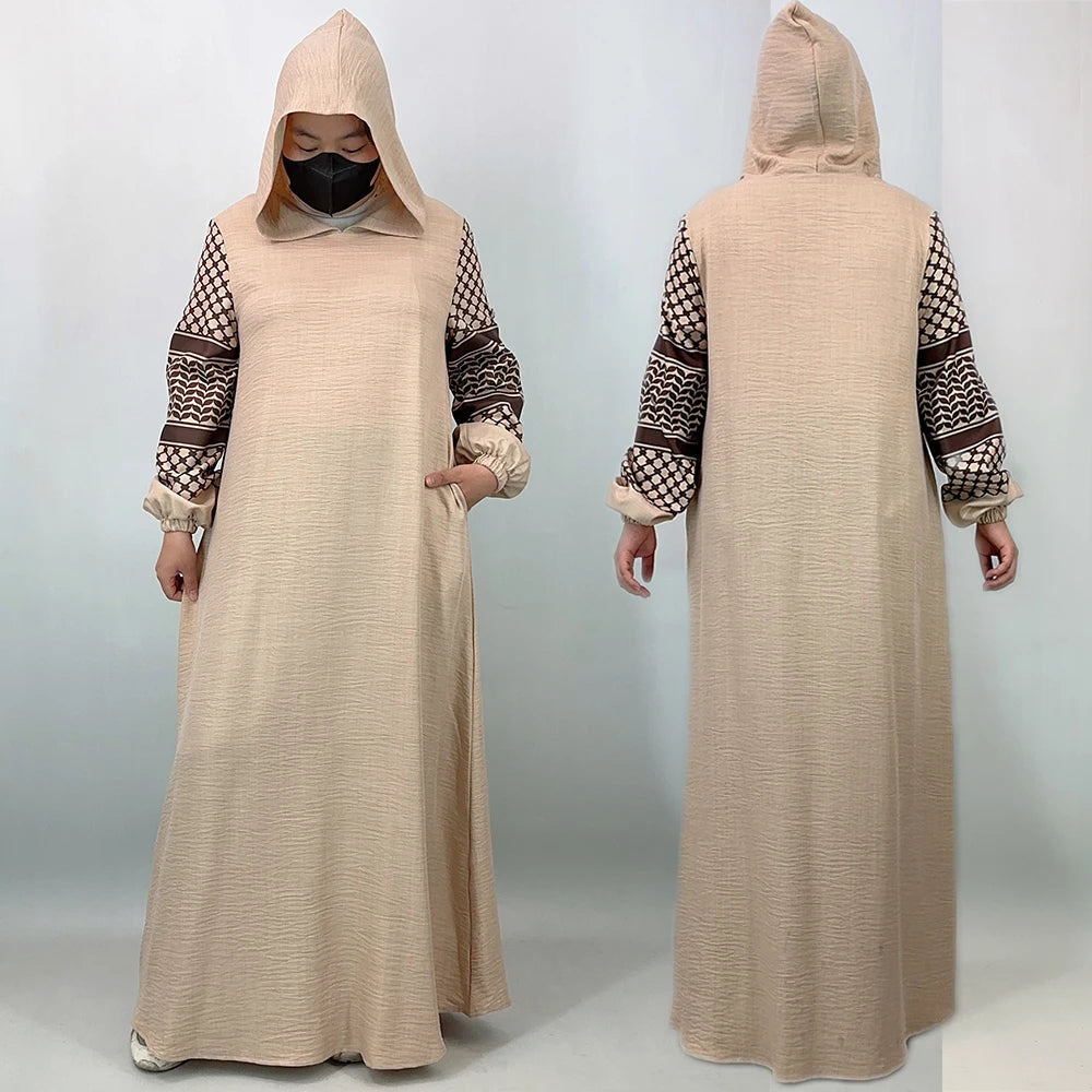 Ramadan Hooded Abaya Dress For Women – Modest Turkey Kaftan Islamic Hijab Robe Dubai Style