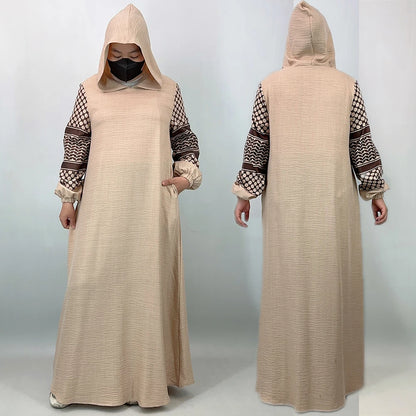 Ramadan Hooded Abaya Dress For Women – Modest Turkey Kaftan Islamic Hijab Robe Dubai Style