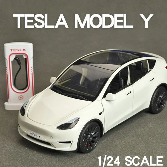 1:24 Tesla Model Y, 3, S Diecast Car – Alloy Toy with Sound & Light