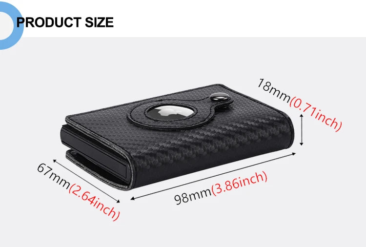Genuine Cow Leather Airtag Wallet For Men – Rfid Blocking Slim Pop-Up Card Holder With Magnetic Closure, Minimalist Smart Wallet