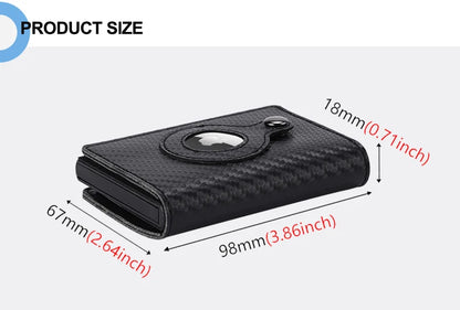 Genuine Cow Leather Airtag Wallet For Men – Rfid Blocking Slim Pop-Up Card Holder With Magnetic Closure, Minimalist Smart Wallet