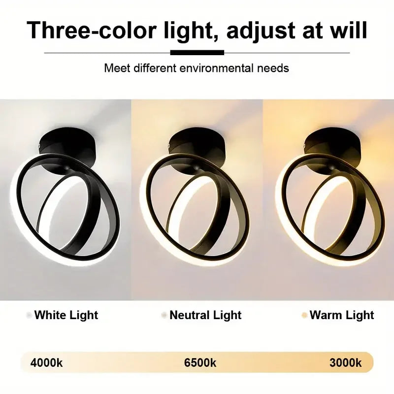 Modern Square LED Ceiling Light - Small Aisle Lamp with Adjustable Color Temperature