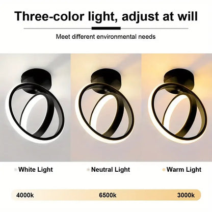 Modern Square LED Ceiling Light - Small Aisle Lamp with Adjustable Color Temperature