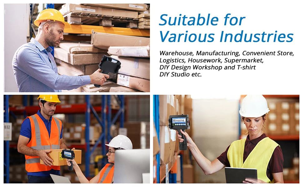 Handheld Inkjet Printer - 12.7/25.4mm QR, Barcode & Logo Coding Machine - Multi-Language, Expiry Date Printer