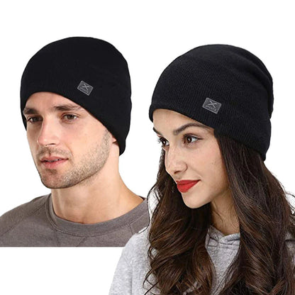 Unisex Winter Knitted Beanie Hat - Warm Skullies for Men & Women
