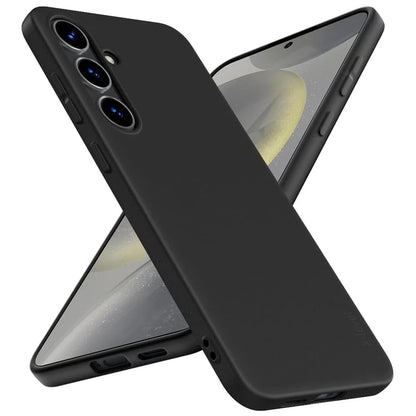 Luxury Square Silicone Case for Samsung Galaxy S24 Ultra, S23 FE, S22 Plus, A05-A55 – Slim & Flexible Black Cover