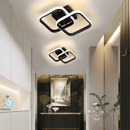 Modern Square LED Ceiling Light - Small Aisle Lamp with Adjustable Color Temperature