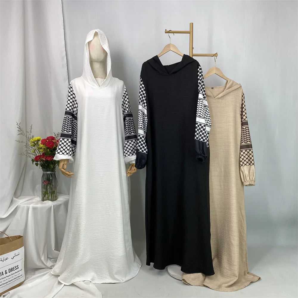 Ramadan Hooded Abaya Dress For Women – Modest Turkey Kaftan Islamic Hijab Robe Dubai Style