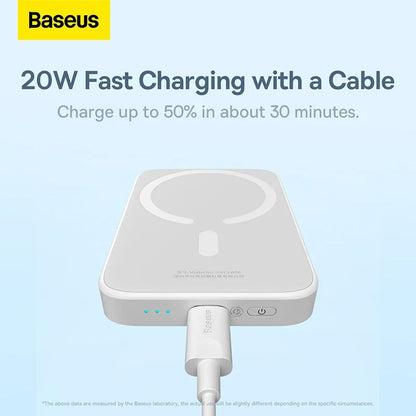 BASEUS 20W Magnetic Power Bank - 6000mAh Wireless Charger for iPhone 14/13/12 Pro Mini