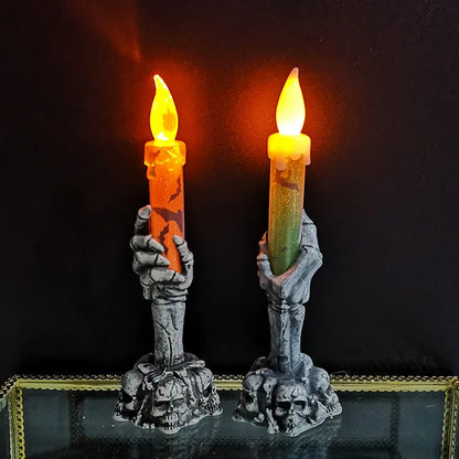 Halloween Skeleton & Ghost Candle Decorations – Pumpkin Party Decor for Home