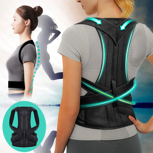 Adjustable Back Posture Corrector for Boys & Girls - Breathable Shoulder & Waist Support Straps for Back Pain Relief