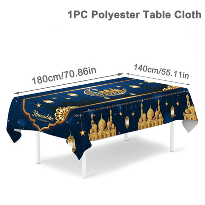 Eid Mubarak Table Runner – Ramadan Tablecloth Decoration 2025