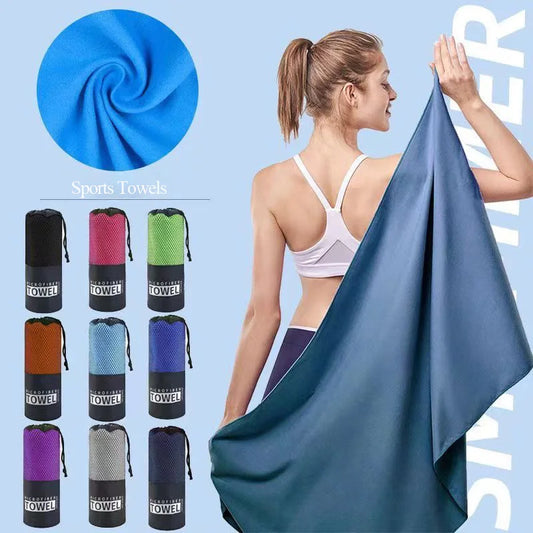 Quick-Dry Microfiber Sport Towel – Super Absorbent, Ultra Lightweight & Compact – Fast Drying Travel Towel for Gym, Camping, Running, Yoga, Swimming & Beach