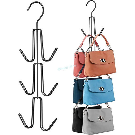 Handbag Storage Hanger Hooks - Rotating Organizer for Bags, Scarves, and Accessories